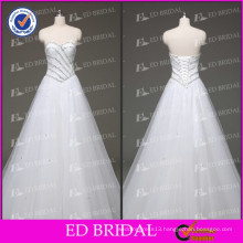 Real Sample Sweetheart Strapless Beaded Tulle A-Line Buy Wedding Dress 2017